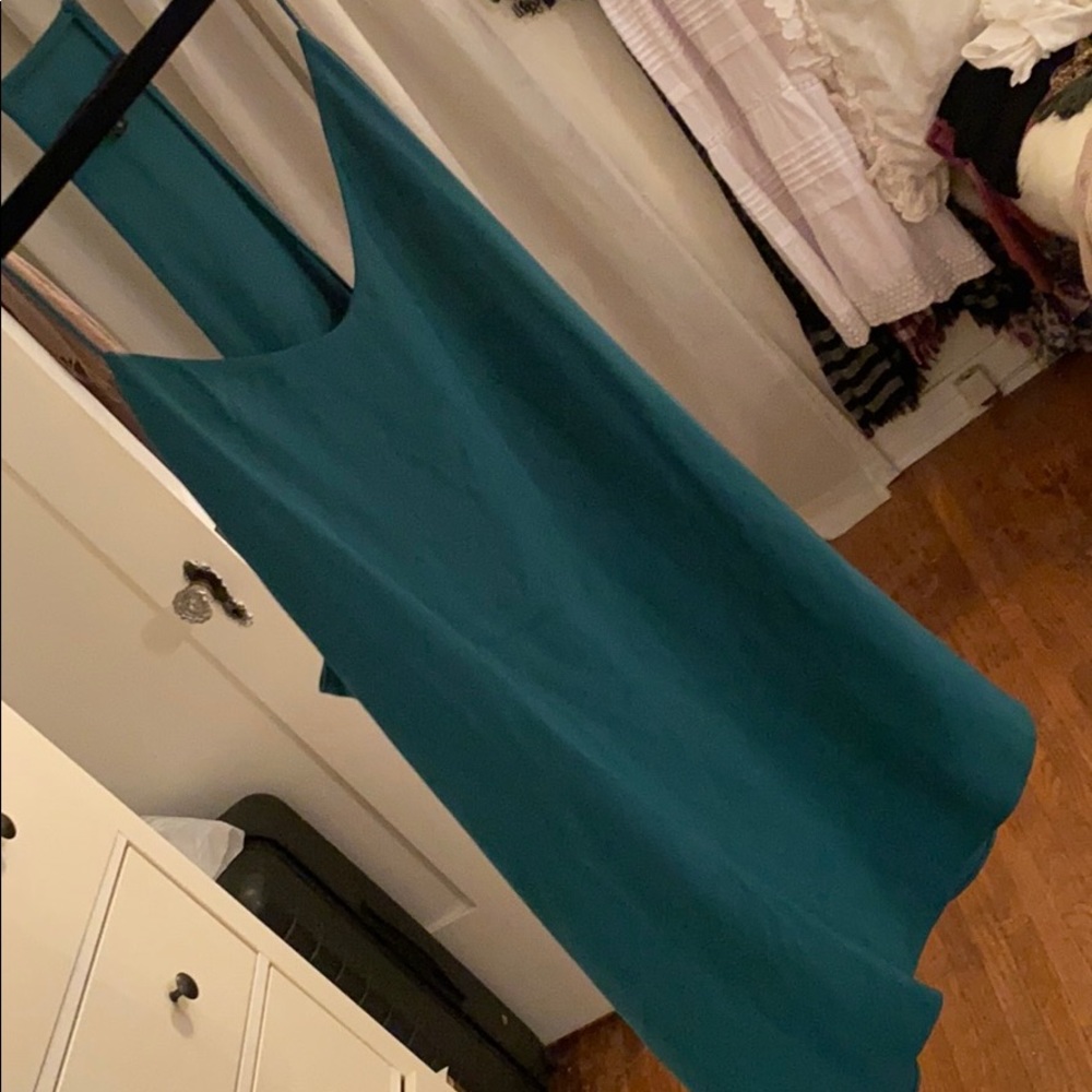 Green tibi tank silk top